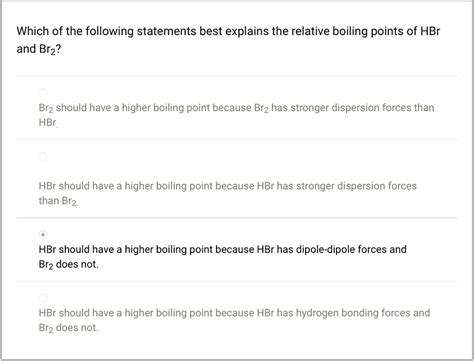 why does br2 have a higher boiling point than hbr J